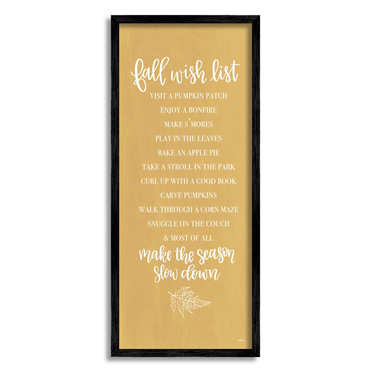 Stupell Industries Tan Fall Wish List Framed Giclee Art